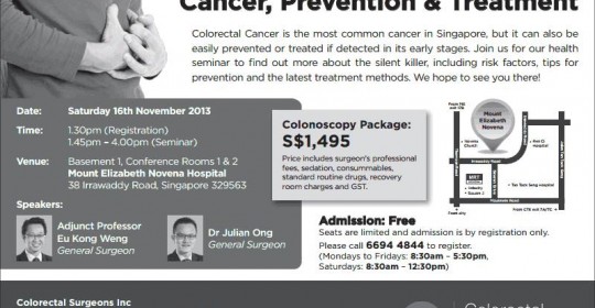 Health Seminar on Colorectal Cancer, Prevention & Treatment